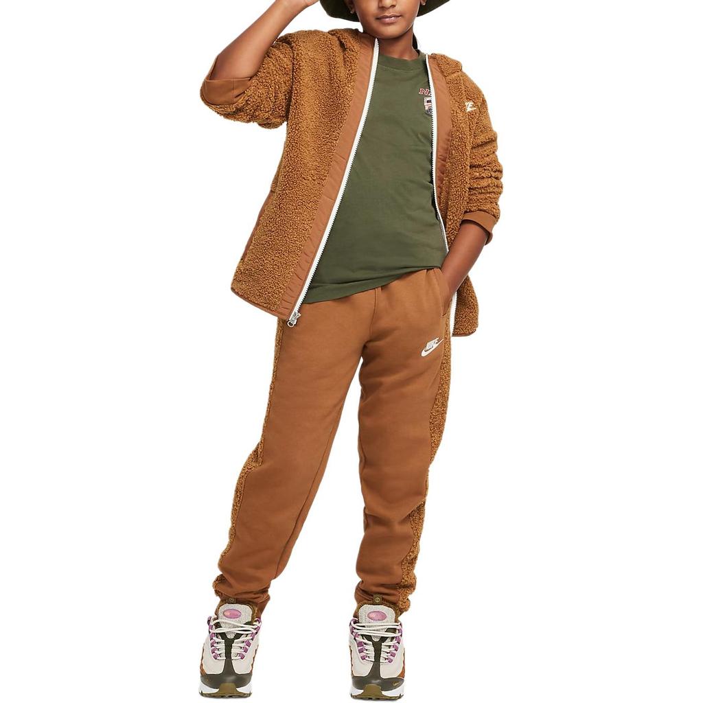 Nike Knitted Sports Pants Club Casual Soft Comfortable Warm Unisex Bottoms Light-British-Brown HQ4884281