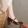 Pantofi de damă la modă cu toc gros în stil francez, noi, cu toc mediu-înalt, retro, stil colegial, pantofi simpli de damă, Zapatos De Mujer
