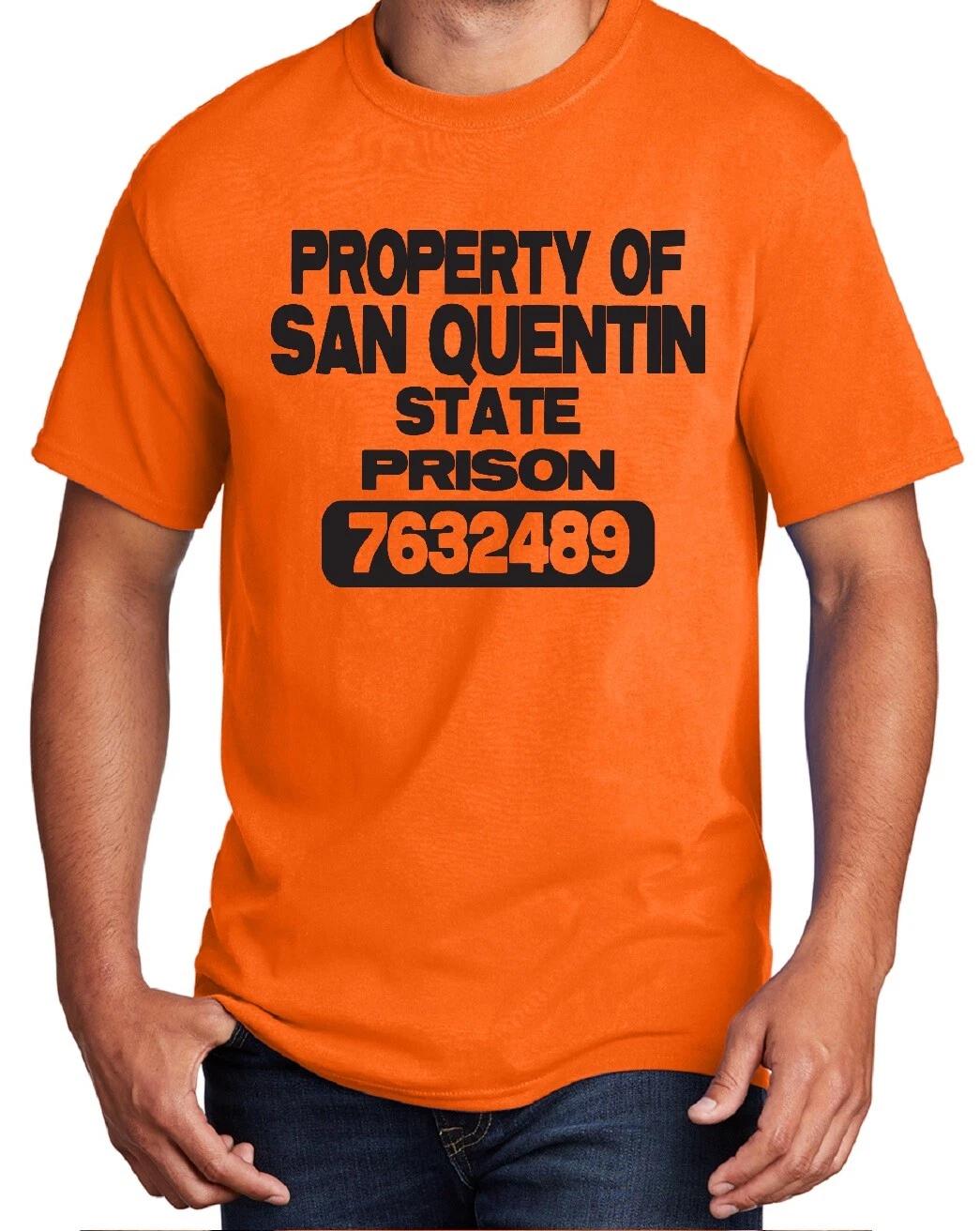 PROPERTY OF SAN QUENTIN PRISON CONVICT JAIL REHABILITATION CENTER ORANGE T-shirt XL