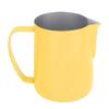 Coffee Latte Art Pitchers Bevel Design 450ml Stainless Steel Milk Frothing Pitcher for Coffee Milk Pale Yellow
