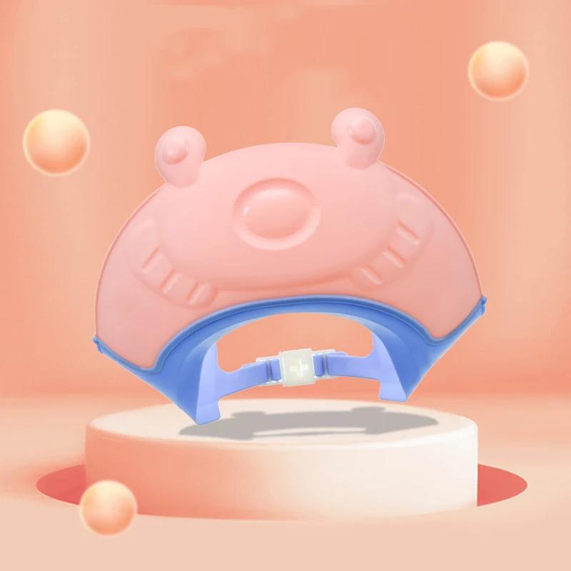 Children Waterproof Shampoo Cap Crown Baby Shower Cap Adjustable Size Cartoon Bath Visor Infant Hair Shield Ear Protection
