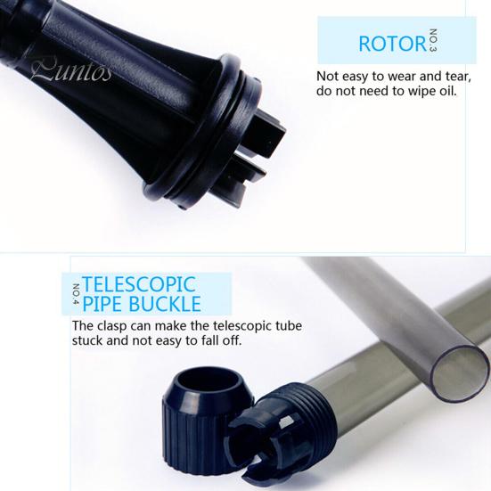 Multi Function Plastic Siphon Adjustable Fish Tool Water Filter Pump for Aquarium