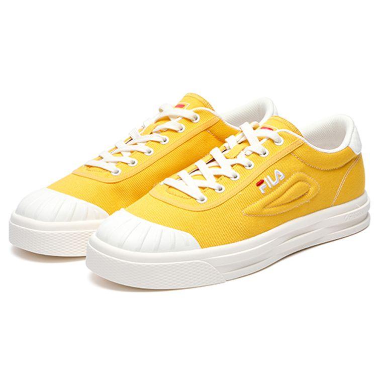 Fila Luke Comfortable Versatile Synthetic Leather Low-Top Canvas Shoes Men Sneakers Yellow White F12M226308FFS