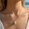 Minimalist Natural Stone Teardrop Pendant Necklace for Women Stainless Steel 18k PVD Gold Plated Snake Bone Chain Necklace