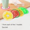 7 PCS/set, Cup Mat, Creative Coffee Coaster, Silicone Fruit Pattern Placemat