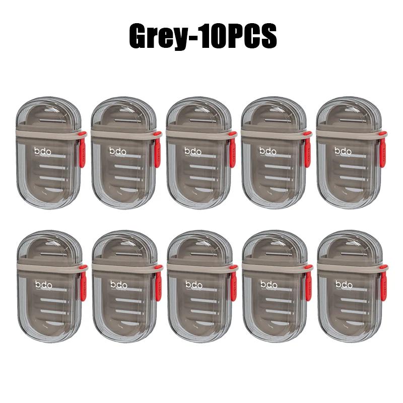 10Pcs Sealed Soap Box Double Layer Drainage Soap Shelf Transparent Travel Waterproof Bathroom Accessories Travel Soap Holder