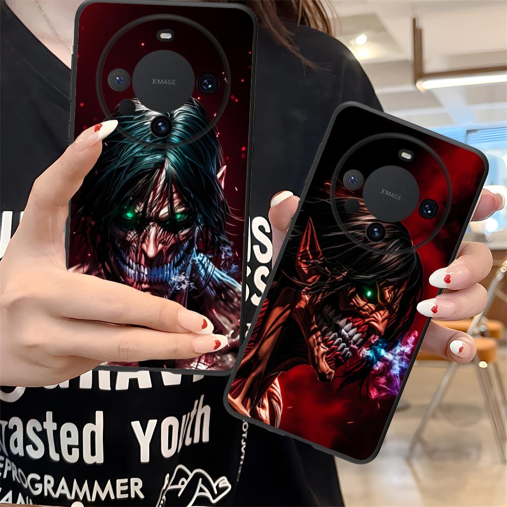 AOT Eren Yeager Matte TPU Mobile Phone Case for Huawei Mate 60 50 40 30 20 10 Pro Plus Lite E 5G Colorful Printing Cover