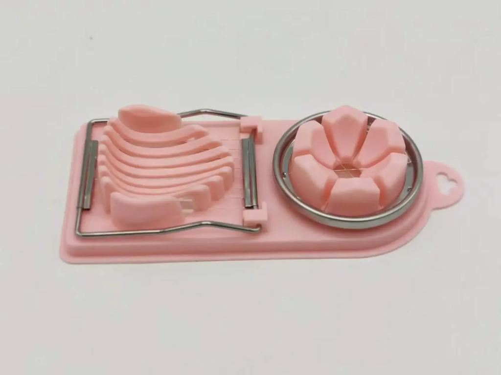 1 Stück Multifunktionaler Eierschneider Edelstahl Gemüse Obstschneider Haushalt Eierschneider Slicer Trenner Schneider Form Küchenhelfer