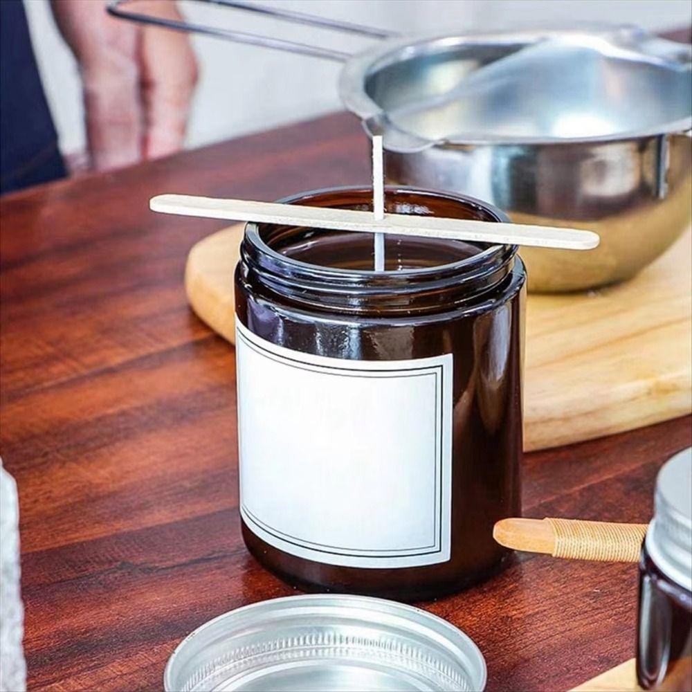 165Pcs Pre Waxed Smokeless Candle Wicks Wick Holders Soy Oil Wax Core Candle Making