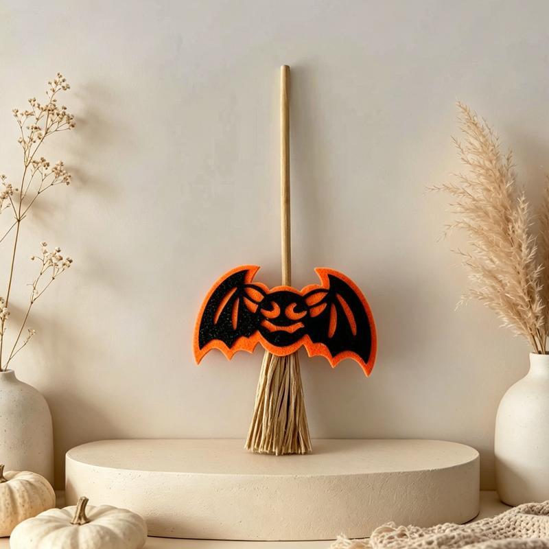 Halloween Pumpkin Bat Ghost Mini Straw Decor Food Grade Material for Home Halloween Party Table Decorations