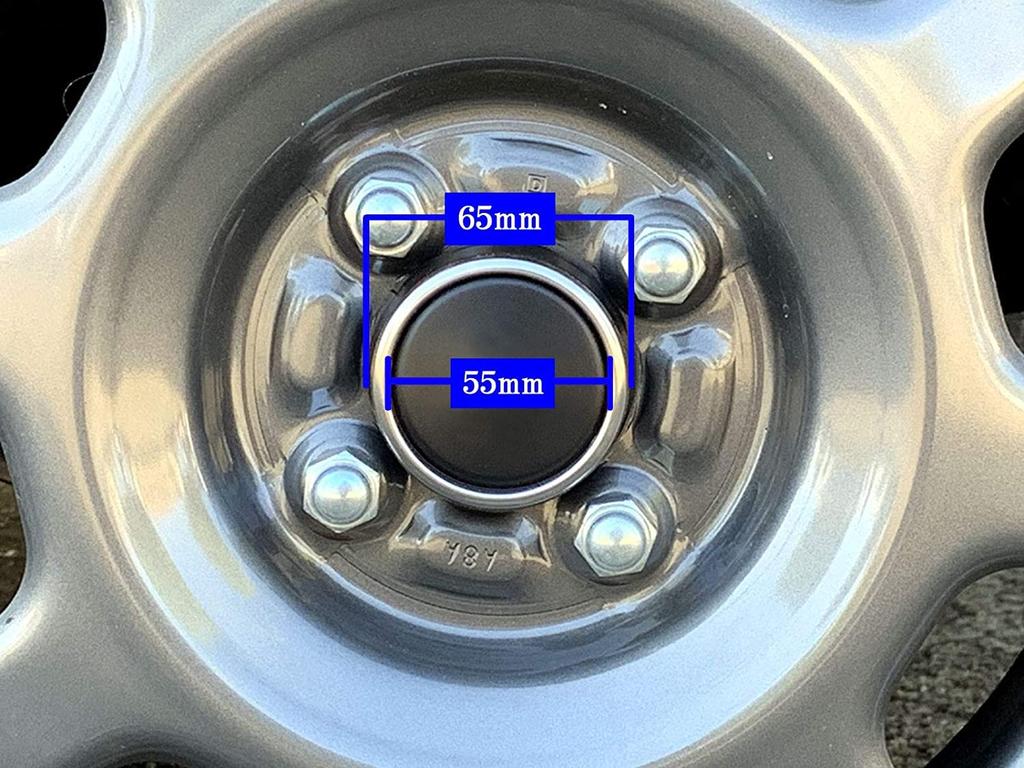 BRIGHTZ Stainless Steel Center Wheel Cap for Alto with Rings, 4-Piece, Blue, HA37S/HA97S (SID-ETC-SMA-010) (Compatible HA37, HA97, HA, A37, A97, 37,