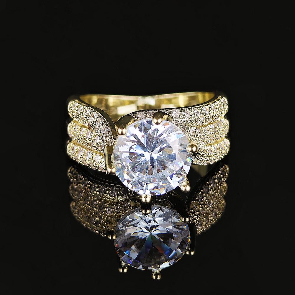 Cross Six-Prong Luxury Pavé Ring - Classic European & American Style, Hot Selling Women's Jewelry R7851
