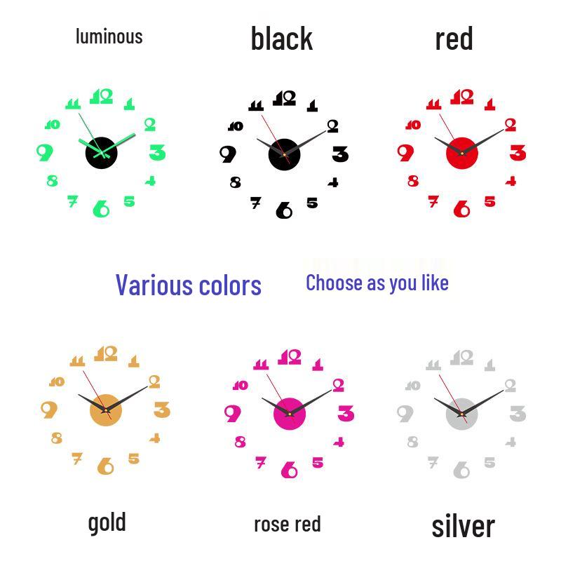 Modern Luminous DIY Wall Clock - High-End, Simple, Punch-Free Decoration for Living Room