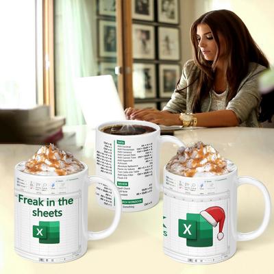 Excel Freak In the Sheets, White Mug, Breakfast Coffee and Tea, Water Cup, Christmas Gift, Stocking Stuffers