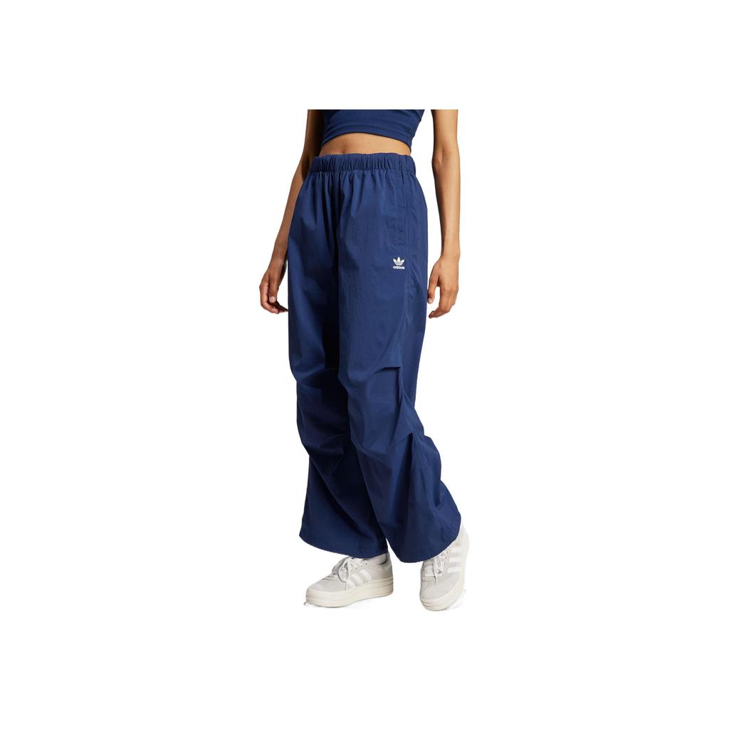 adidas Originals Essentials Parachute Ripstop Pants Soft Comfortable Simple Versatile Mid Waist Knitted Sports Pants Women Pants Deep-Indigo JD0784