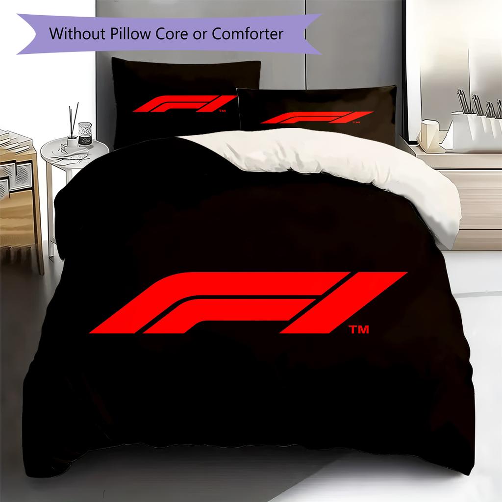 Formel 1 Muster Bettwäsche, Steppbett Set Bettbezug Kissenbezug Zuhause Geburtstagsgeschenk (1 Bettbezug + 2 Kissenbezüge, ohne Füllung)