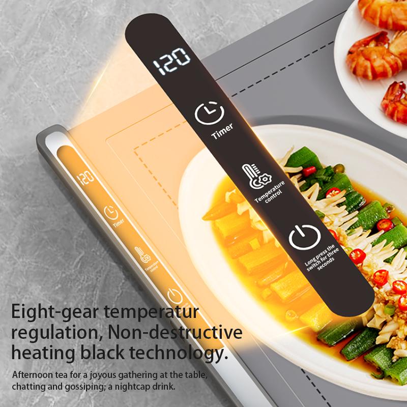 Foldable Food Warming Tray Flexible Silicone Food Warmer Mat Warm Cutting Board Constant Warm Dishes Electric Food Warming Mat