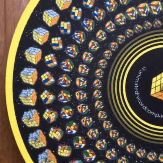 2/3 Peças Slipmat Animado Zoetrope 12 polegadas Ilusão Óptica Tapete de Toca-discos Slipmat de Vinil Animado com Efeito de Movimento Zoetrope Disco Visual Cinético