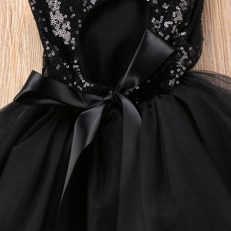 Kids Baby Sequins Flower Girl Dress Tutu Party Dress Backless Bridesmaid Dresses