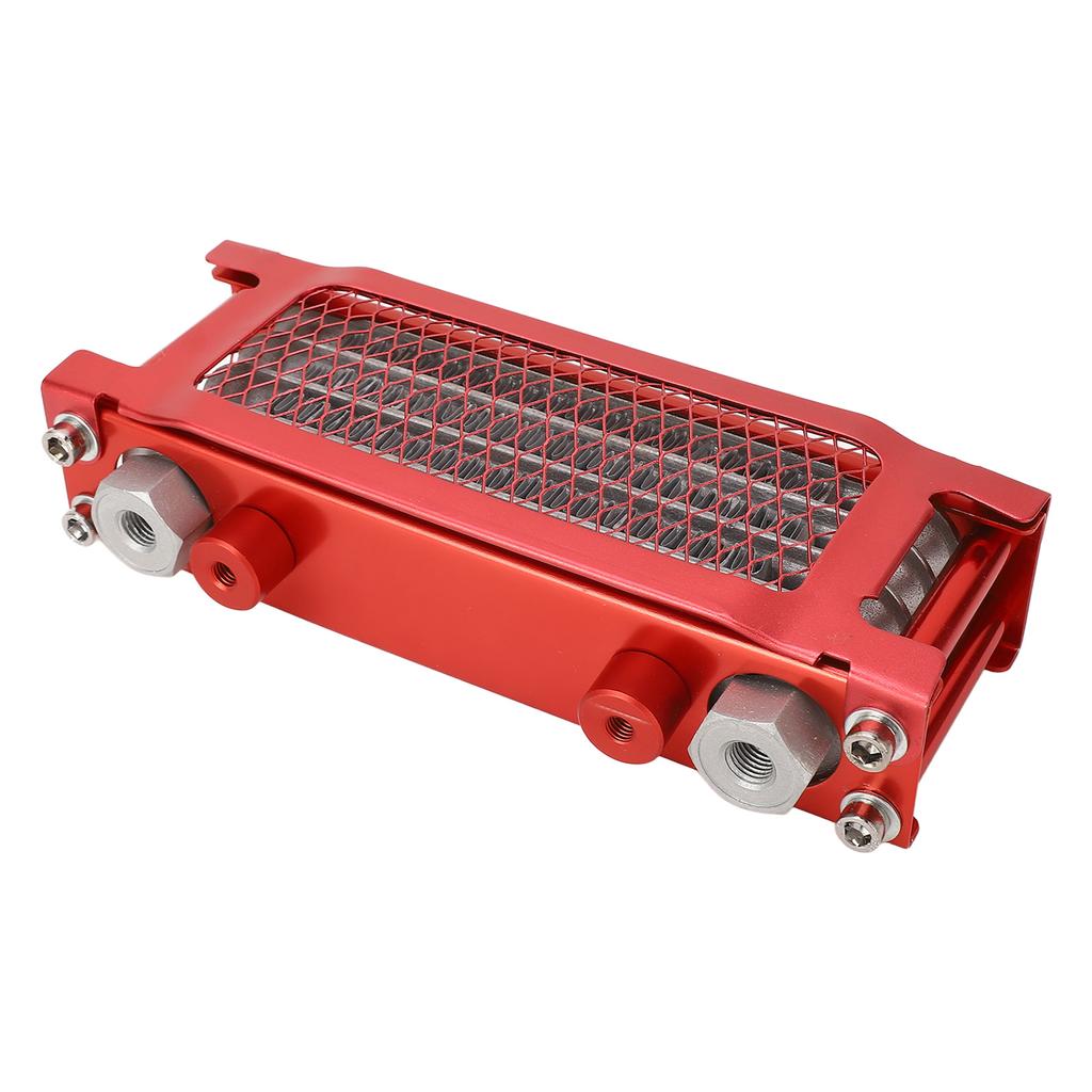 Motorcycle Oil Cooler Kit Aluminum 4 Rows High Efficiency Replacement for Monkey 50cc To 110cc Moto Oil Cooler Red