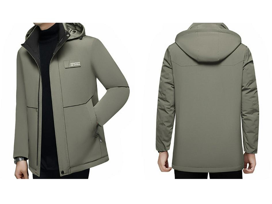 Trendy Men's Winter Hooded Cotton Jacket - Fashionable Business Casual Style, Plus Velvet Warmth for Middle-Aged Dads (2025)
