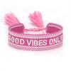 Handmade European Style Embroidered Love Bracelet with Tassels for Girls