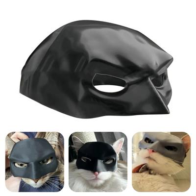 Maska kota na Halloween Czarna maska na pół twarzy dla zwierząt Maska inspirowana nietoperzem z otworami na uszy na Halloweenowy kostium Cosplay Prop