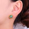 Vintage Stainless Steel Oval Stone Drop Earrings for Women Ladies Palace Style Temperament No Fading Stud Earrings Jewelry Gifts