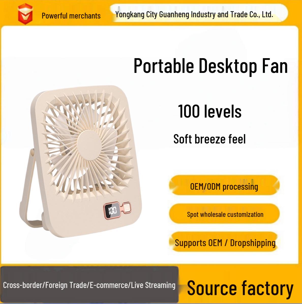 Silent Energy-Saving Desktop Fan for Bedroom & Dorm 180x145x40 белый