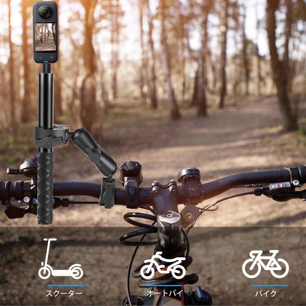PULUZ Double Super Clamp Mount for Ball Camera Double Bike Clip Strong Insta360 Clip Mount for Action Selfie and Umbrellas Bikes, Heads, 360°