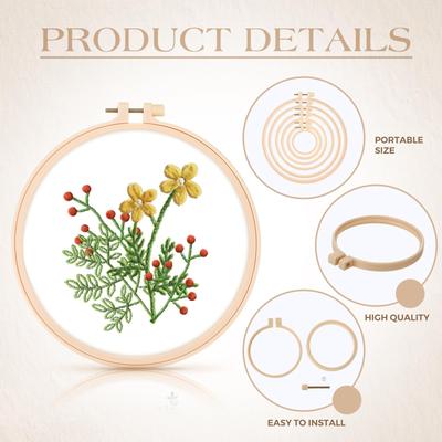 6PCS Set Embroidery Hoop DIY Handmade Cross Stitch Embroidery Hoop Set Plastic Hoop For Embroidery Needle Crafts Sewing Tools