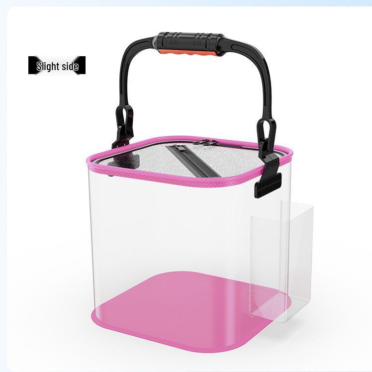 Foldable EVA Multipurpose Fish Tank & Breeding Bucket - Transparent Outdoor Fishing Gear