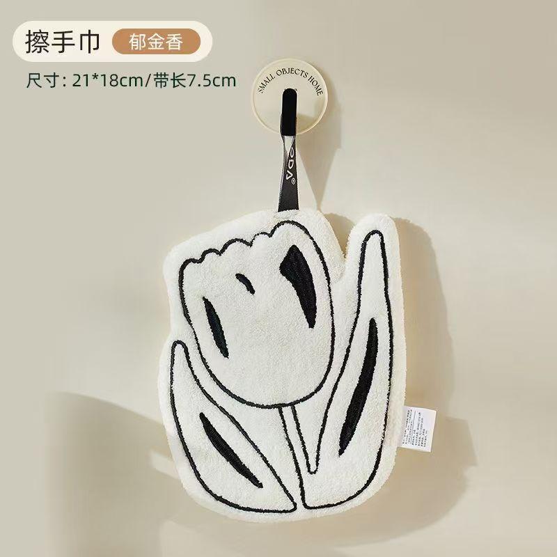 Hangable Hand Towel, Thickened Absorbent Quick-drying Bathroom Special Handkerchief Hand Cloth Children's Handkerchief Towels