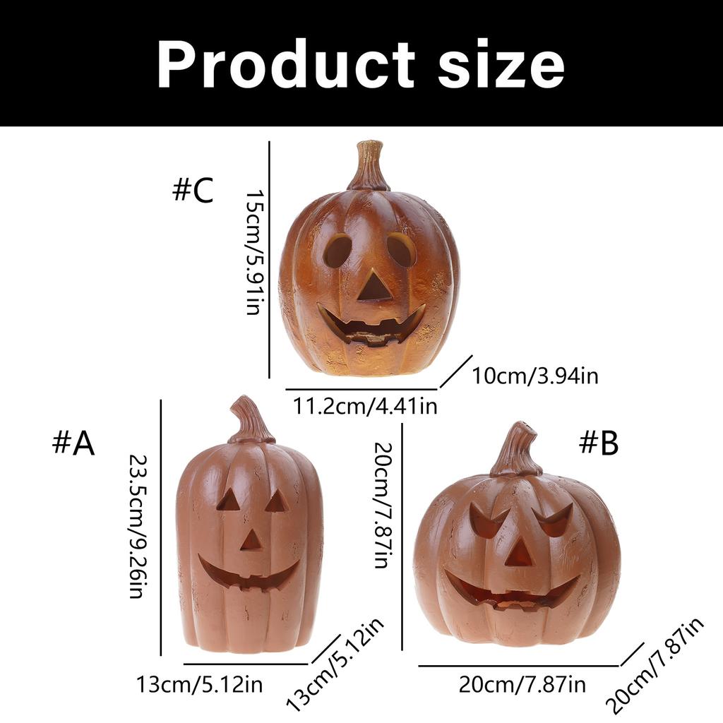 Halloweens Pumpkin Lantern Light Cover Resin Materials Easy Assembly Portable Decoration for Home School Event