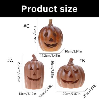 Halloweens Pumpkin Lantern Light Cover Resin Materials Easy Assembly Portable Decoration for Home School Event