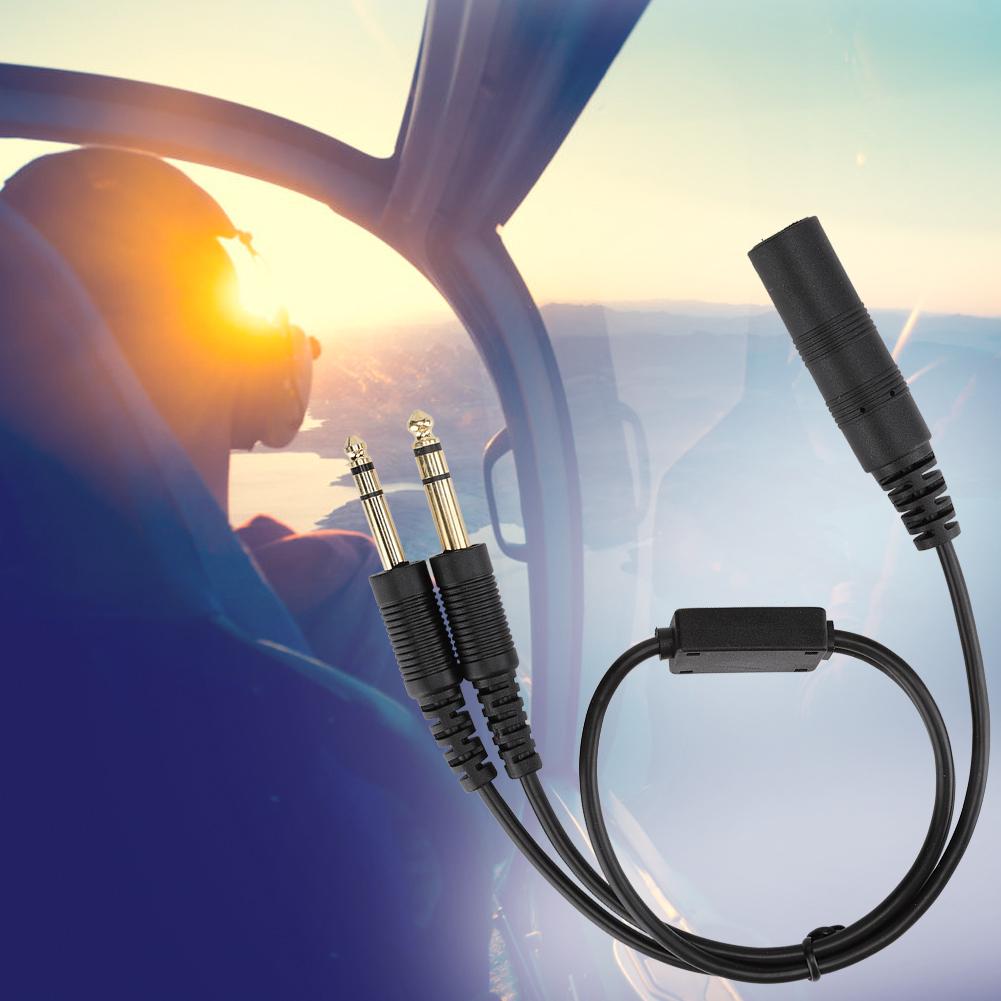 H GA Helicopter Universal Aviation Headset Adapter for David Clark Cable