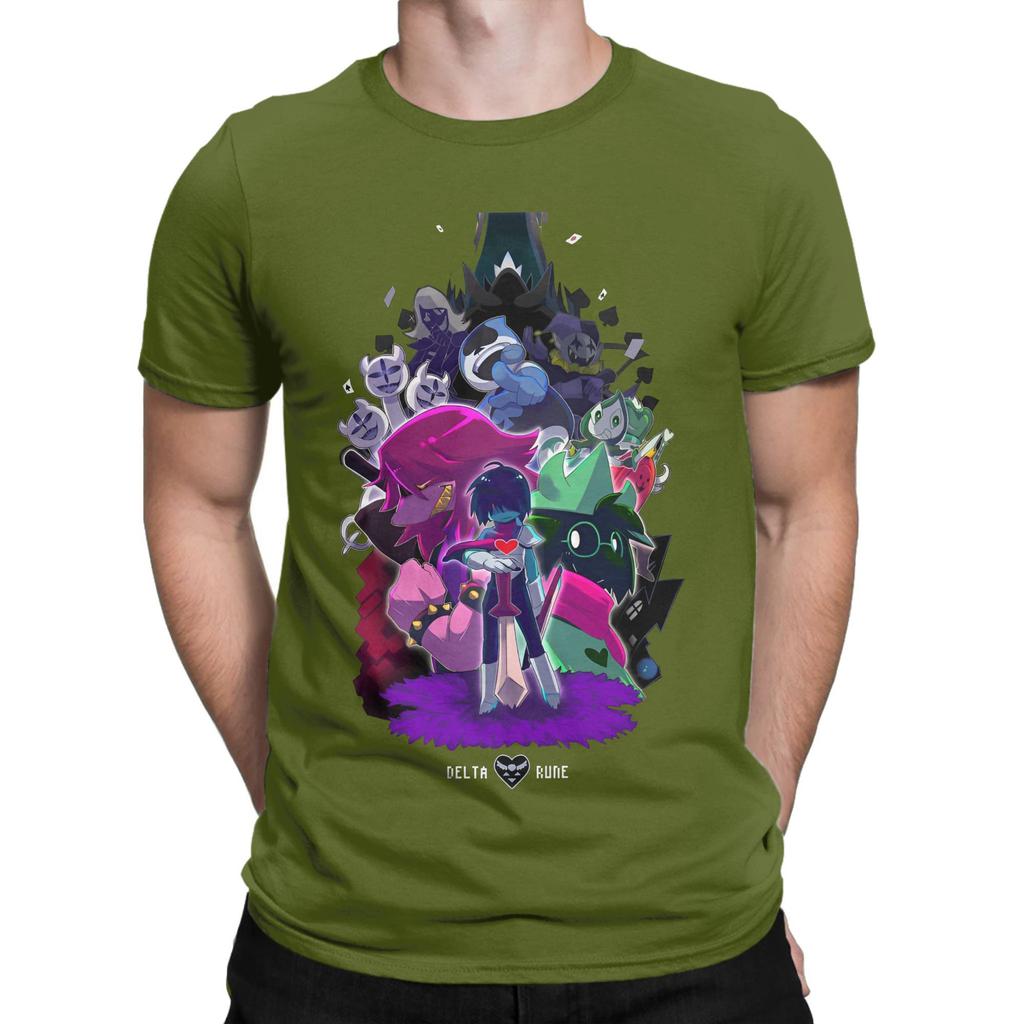 Men Deltarune Cartoon Funny T Shirts  100 Cotton Clothing Cool Short Sleeve O Neck Tees Big Size TShirt