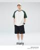 250G Men's Summer Trendy Color Block Raglan Tee - Heavyweight Pure Cotton, Loose Fit, Short Sleeve