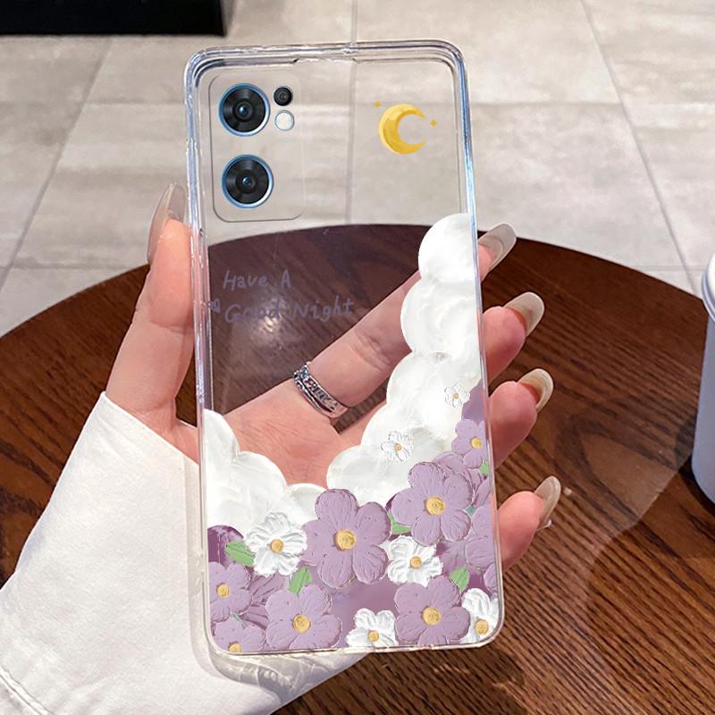 Cases For OPPO Reno7 5G / Find X5 Lite Clear Silicone Jelly Soft TPU Back Cover For Reno 7 5G CPH2371 Cute Rabbit Cat Phone Case