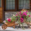 Wooden Wagon Planter Multi Functional Stylish Garden Flower Cart Planter for Home Yard