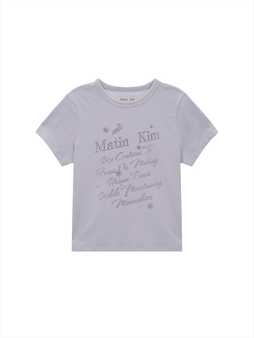 [Matinkim] GLOW PRINTING CROP TOP IN LILAC S-LILAC