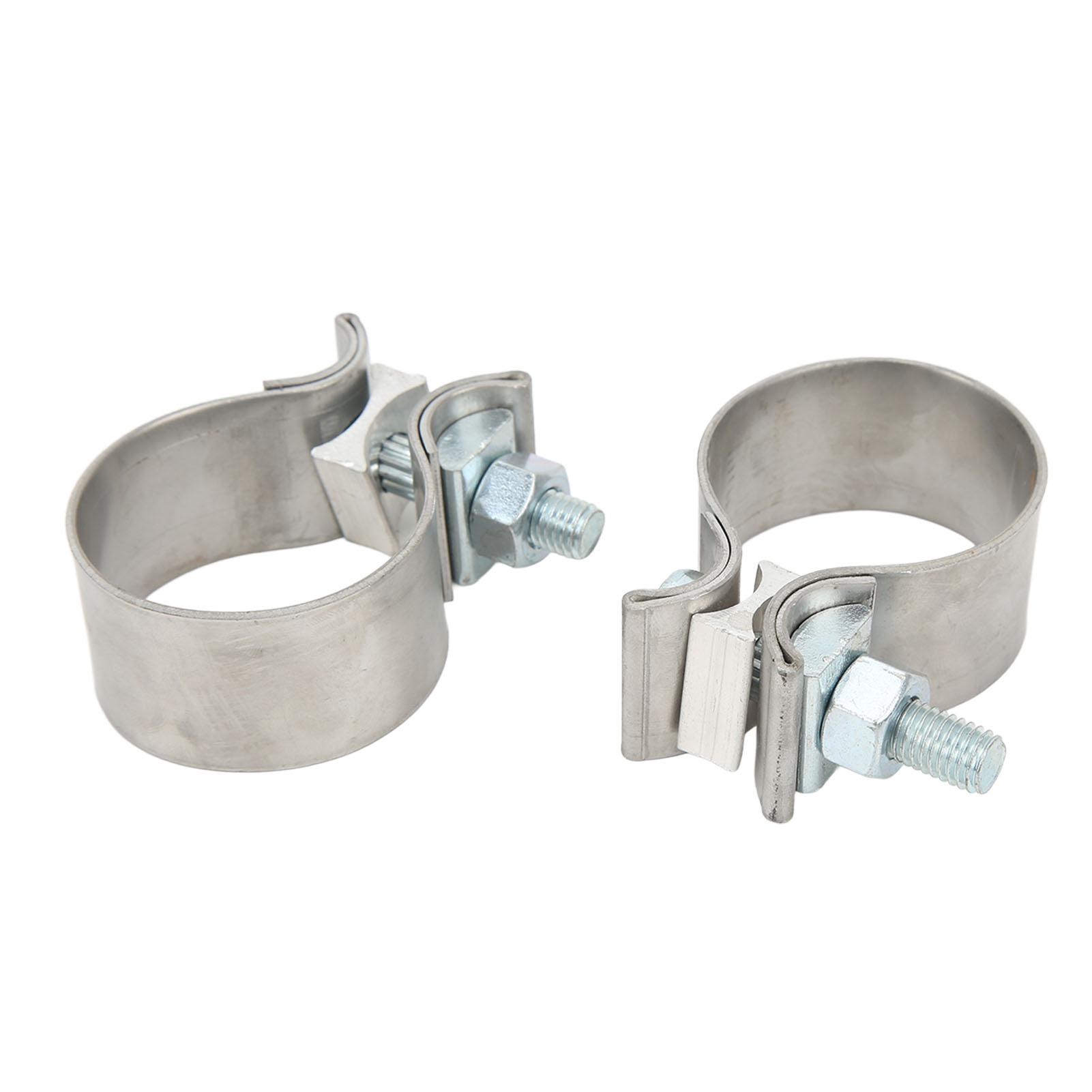 

2 Pcs Exhaust Butt Joint Band Clamp 304 Stainless Steel Muffler Pipe Sleeve Coupler for 2in Pipe