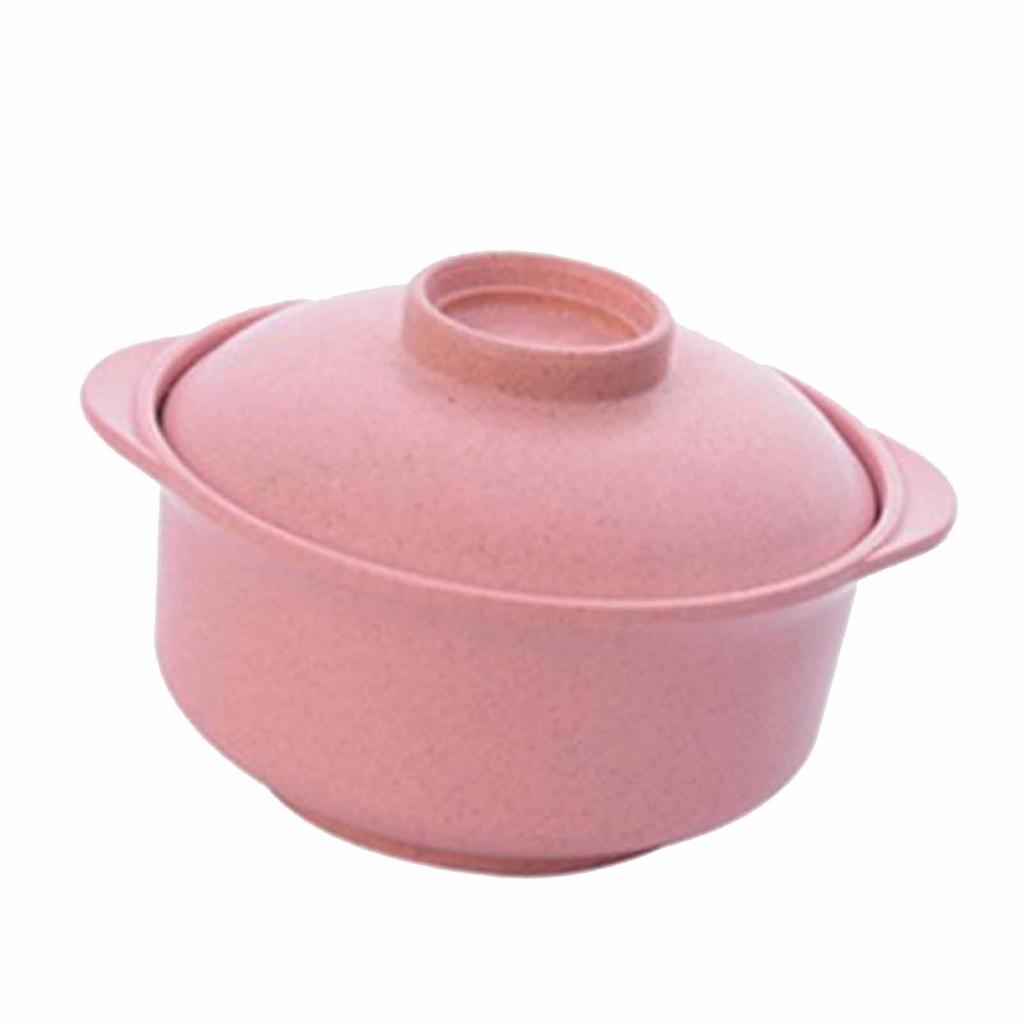 Instant-Nudeln Schüssel Nordic Style Studenten Multifunktions-Lebensmittelbehälter mit Deckel Pink
