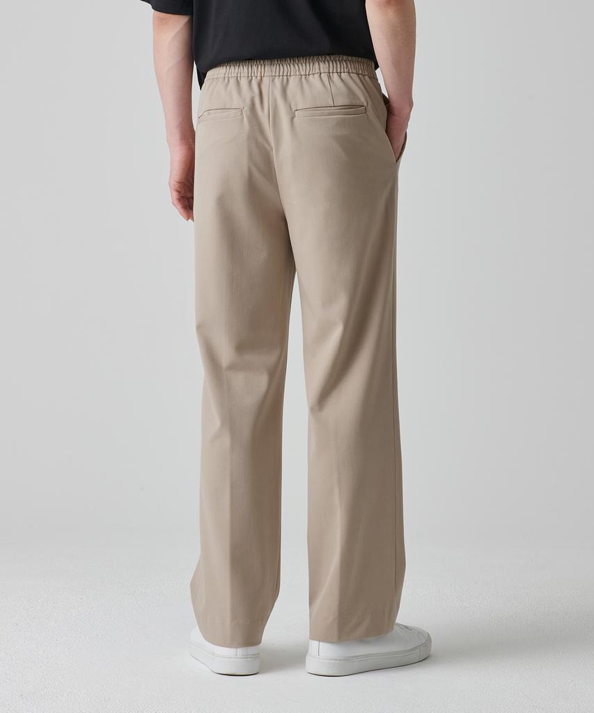 Musinsa Standard Genderless Wide Elastic Waist Slacks [Beige]