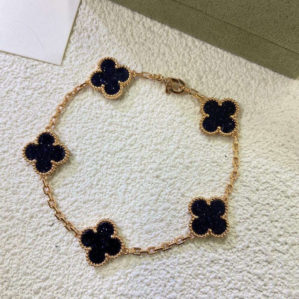 Hochwertiges Kleeblattarmband für Damen Fünf-Blüten-Armband mit natürlichem weißen Perlmutt und rotem Karneol