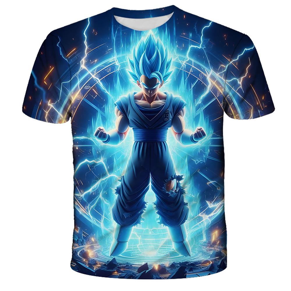 Summer Fashion Anime Dragon Ball Son Goku 3D Print Kids Casual T-Shirt Boys Girls