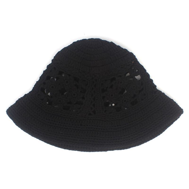 

Универсальная химия Вязаная Панама с Цветком Черная FREE