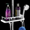 Bathroom Shower Storage Rack Organizer No Drill Lifting Rod Shower Head Holder Shampoo Tray