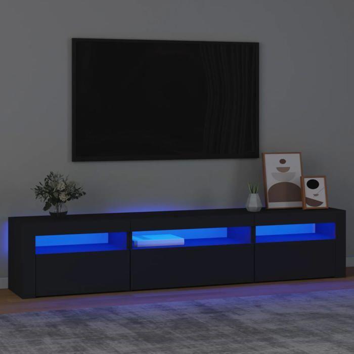 VidaXL Meuble TV avec Lumières LED Centre de Divertissement Rangement Meuble Média Meuble de Salon Salle de Séjour Maison 3152739