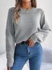 Autumn Winter Casual Solid Color Sweater Women O-Neck Long Sleeve Knitted Pullover Basic Versatile Tops White Khaki Gray